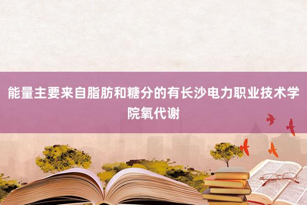 能量主要来自脂肪和糖分的有长沙电力职业技术学院氧代谢